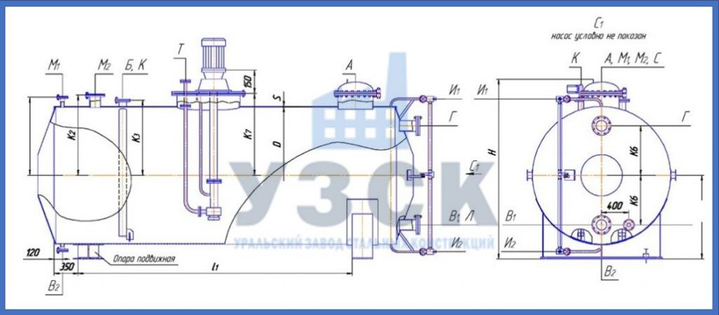 Чертеж емкости ГКК в Октябрьском